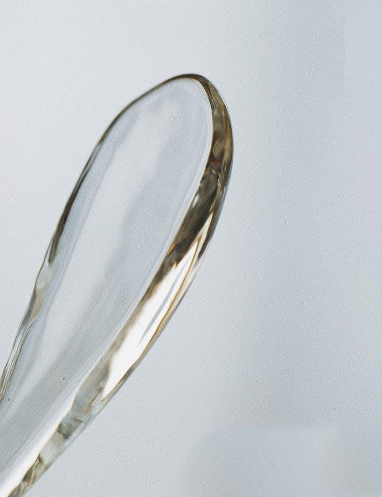 Japanese High Temperature Resistant Flower-shaped Glass Tea Bowl & Spoon Set | Chawan Set - mokupark.com