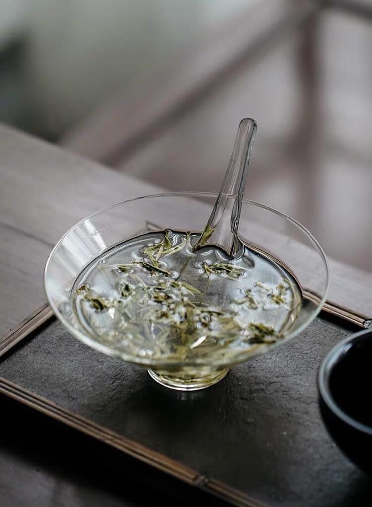 Japanese High Temperature Resistant Simple Glass Tea Bowl & Spoon Set | Chawan Set - mokupark.com