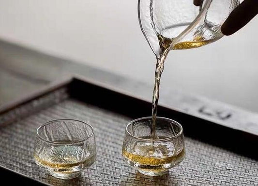 Japanese-style Handmade Hammer Pattern Smelling Small Glass Teacup - 6 pcs - mokupark.com