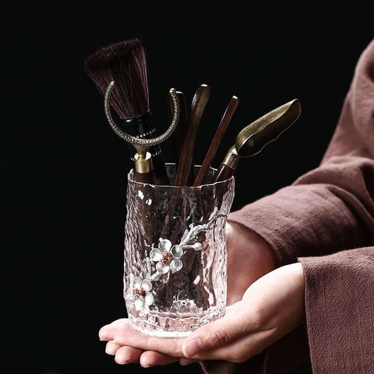 Glass & Solid Wood Tea Ceremony Six Gentlemen Tea Accessories Set - mokupark.com