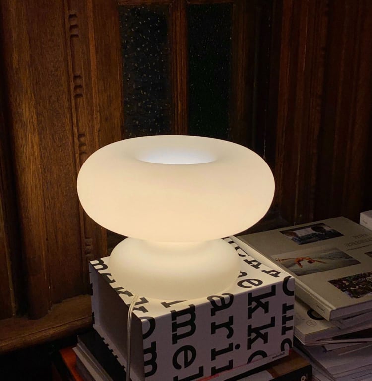 Donut Glass Mushroom Table Lamp - Plug in