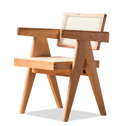 Akai Rika - Solid Wood & Rattan Lounge Chair With Armrests 80 - mokupark.com