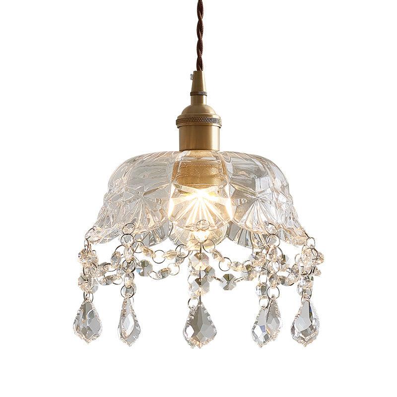 Brass Glass with Crystal Pendant Lamp - mokupark.com