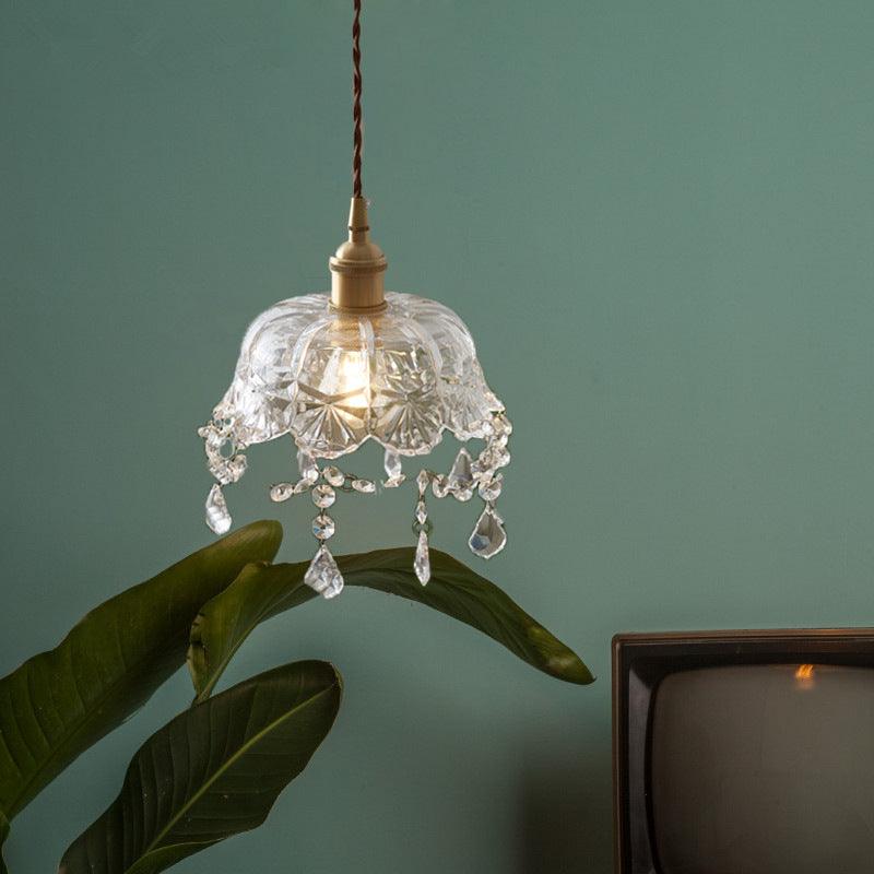 Brass Glass with Crystal Pendant Lamp - mokupark.com