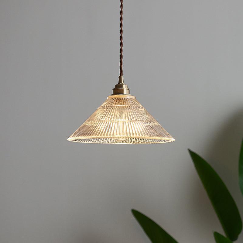 Japanese Style Classic Brass Glass Small Pendant Lamp - mokupark.com